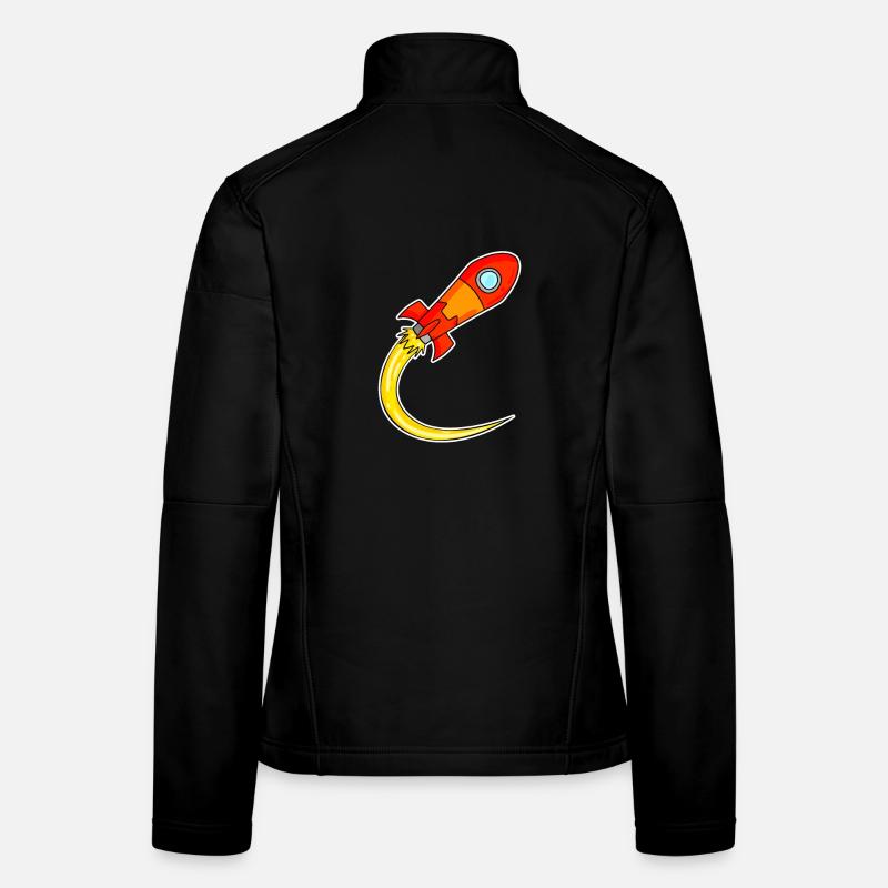 Motif de fusée Veste en tissu softshell Femme