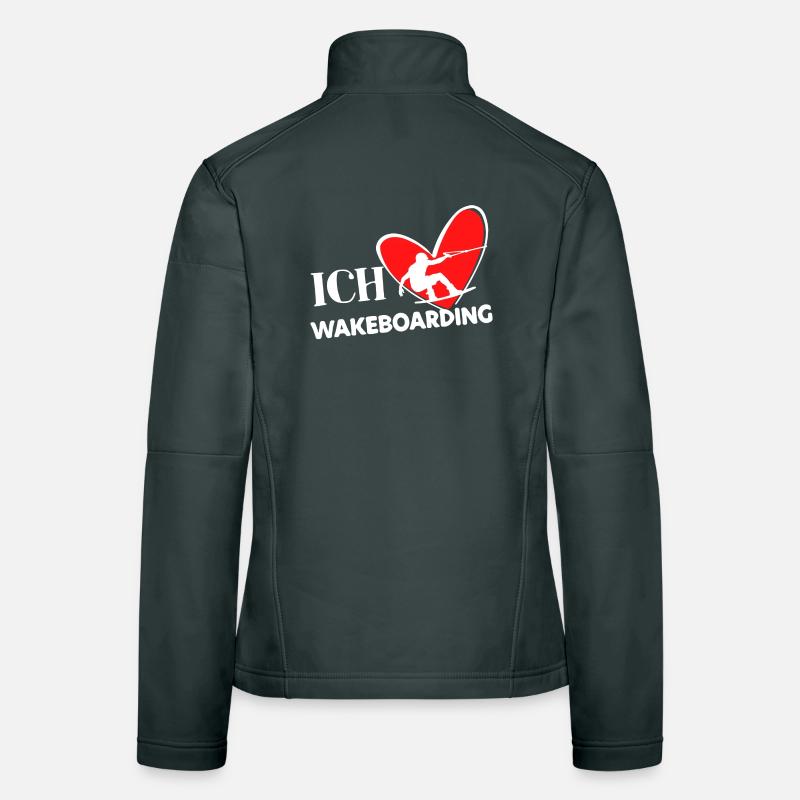 Wakeboard Statement Heart Stunt Kitesurfer Surfing Women's Softshell Jacket