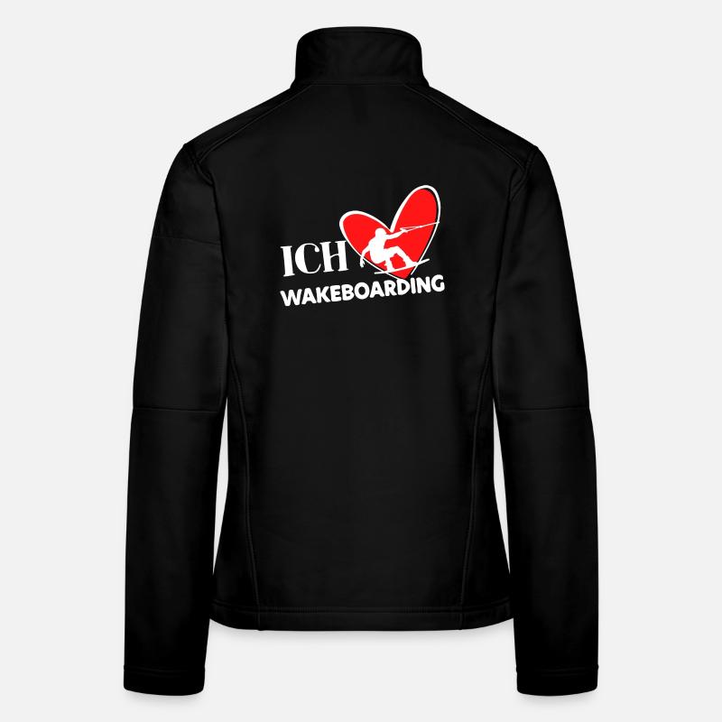 Wakeboard Statement Heart Stunt Kitesurfer Surfing Women's Softshell Jacket