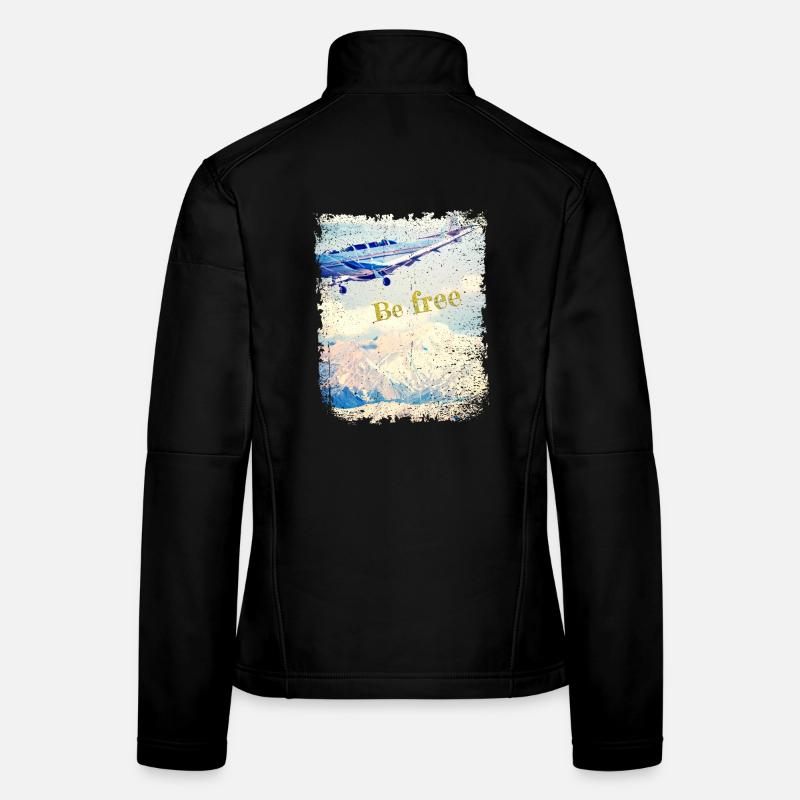 Be free - Old Airplane - Vintage Look Frauen Softshelljacke