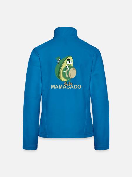 Mamacado avocat légume drôle illustration icône - Veste en tissu softshell Femme - noir - Dos