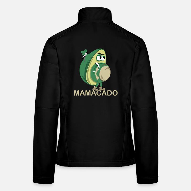 Mamacado avocado vegetable funny illustration icon Women's Softshell Jacket