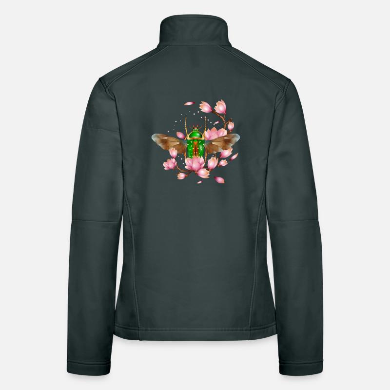 Stephanorrhina guttata espèce de coléoptère avec magnolia Veste en tissu softshell Femme