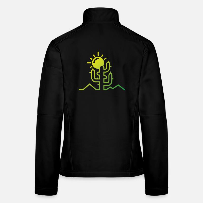 cactus Wüste Sonne Abenteuer minimal Design flat Frauen Softshelljacke