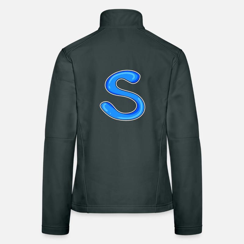 Lettre S Lettre initiale Veste en tissu softshell Femme
