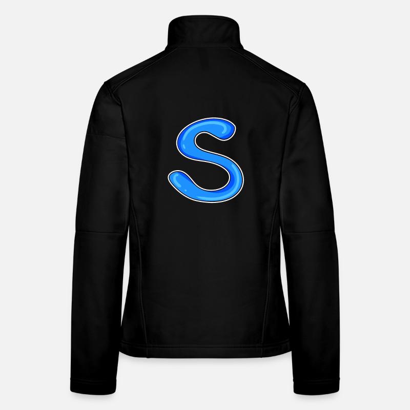 Lettre S Lettre initiale Veste en tissu softshell Femme