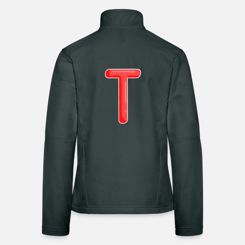 Buchstabe T Anfangsbuchstabe Frauen Softshelljacke