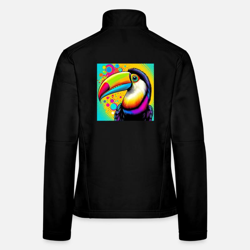 Tukan Pop Art - Frauen Softshelljacke - Schwarz