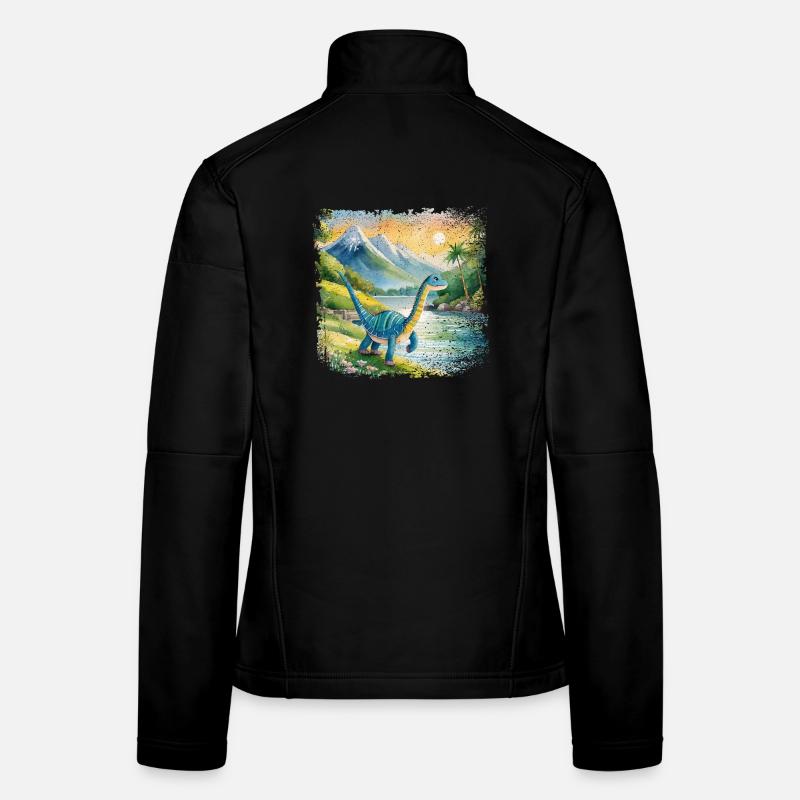 Niedlicher junger Thesaurus Kinderbuchstil Aquarel Frauen Softshelljacke