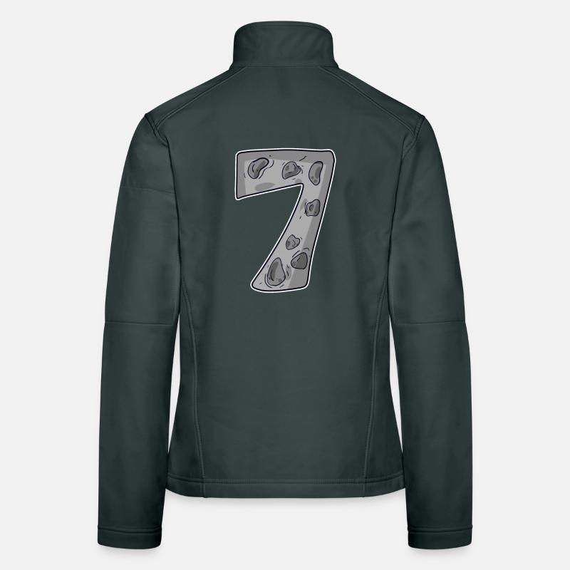 7 Numéro sept numéro symbole signe Veste en tissu softshell Femme