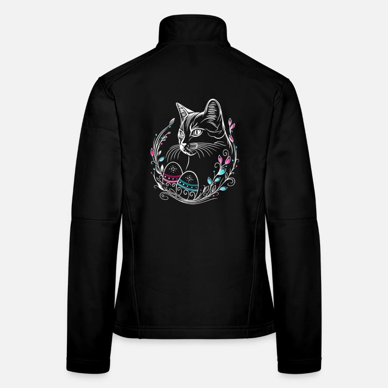 Katze Ostern Ostereier Easter Cat Frauen Softshelljacke