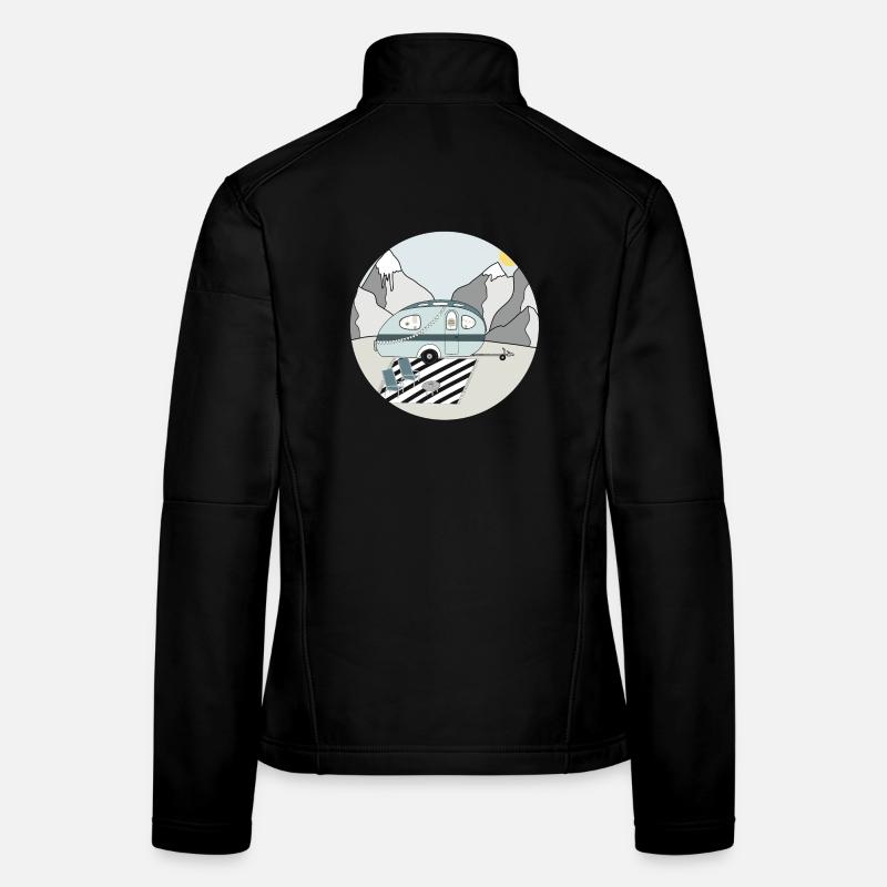 Camping in the mountains with caravan Women's Softshell Jacket
