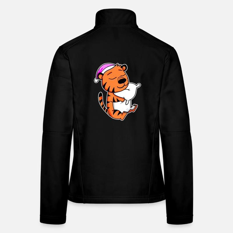 Tiger Müde Ausschlafen Schlafen Mädchen - Frauen Softshelljacke - Schwarz