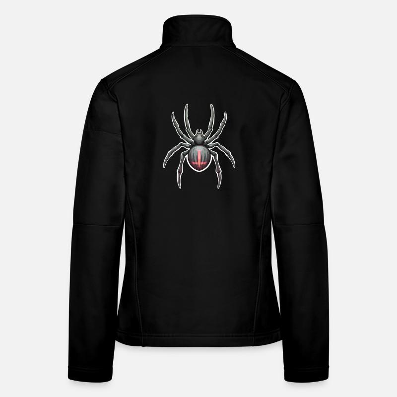 Araignée foncée avec des marques roses Veste en tissu softshell Femme