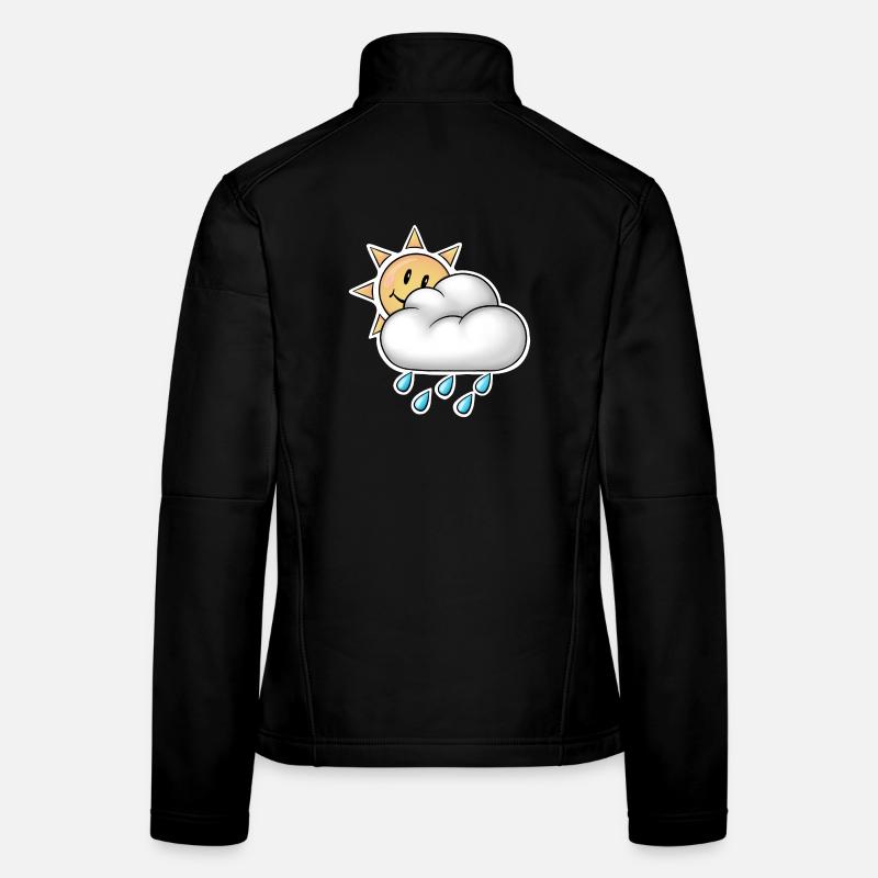 Soleil joyeux avec pluie de nuages Veste en tissu softshell Femme