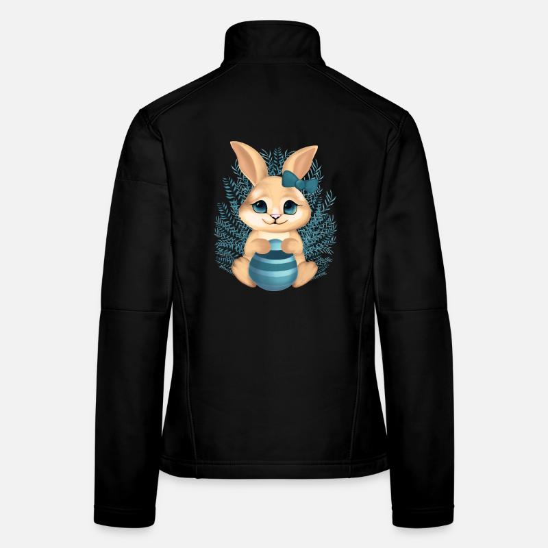 Cute bunny with flowers – Calm illustration Women's Softshell Jacket