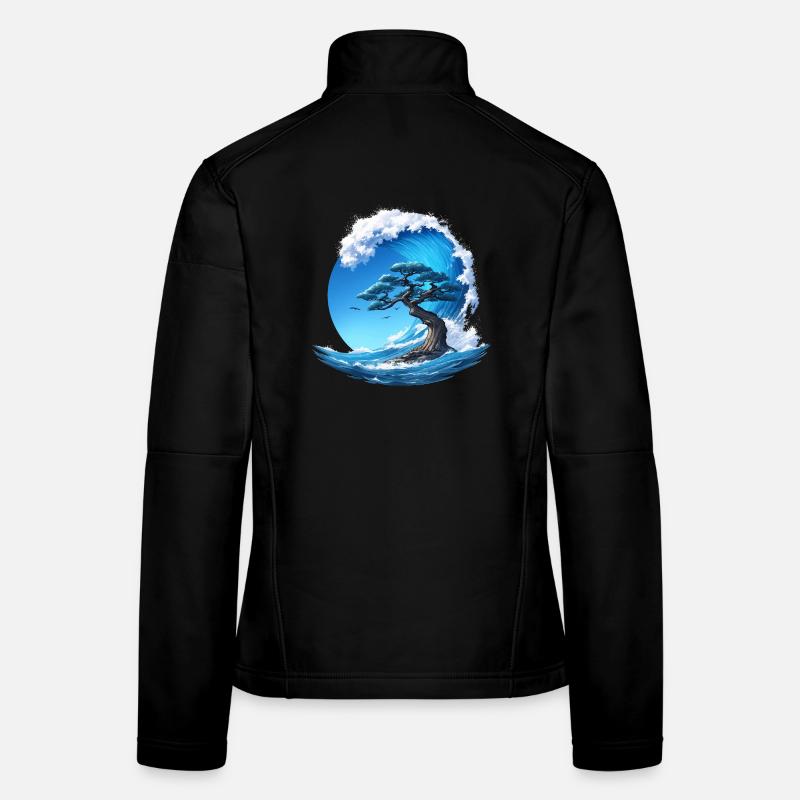 Ein Baum unter einer Welle Frauen Softshelljacke