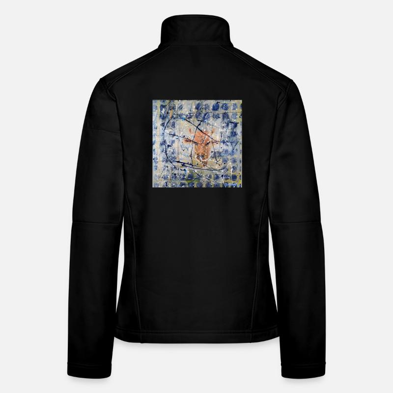 Portrait abstrait d’animal avec vache Veste en tissu softshell Femme