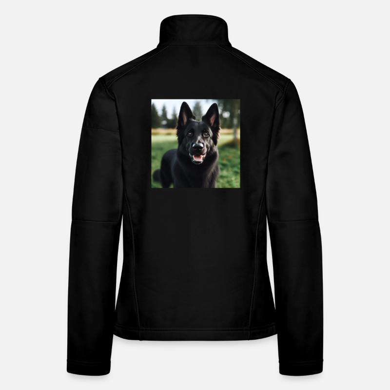 Schwarzer Deutscher Schäferhund Frauen Softshelljacke