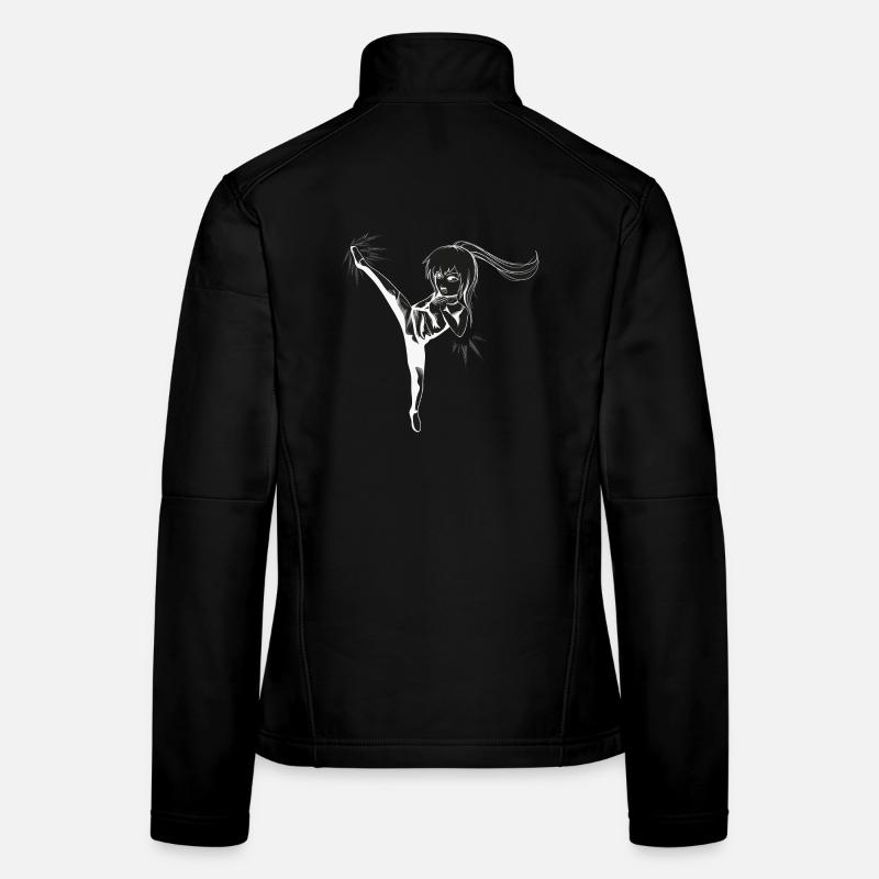 Chibi Girl mit kick - white Frauen Softshelljacke