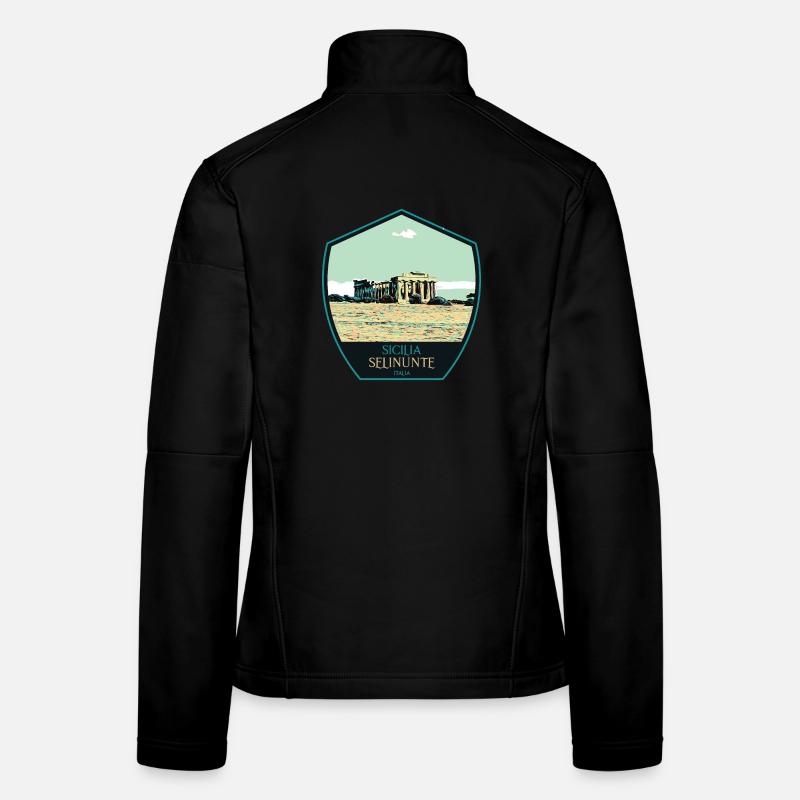 Illustration Greek Temple in Selinunte, Sicily - Women's Softshell Jacket - black