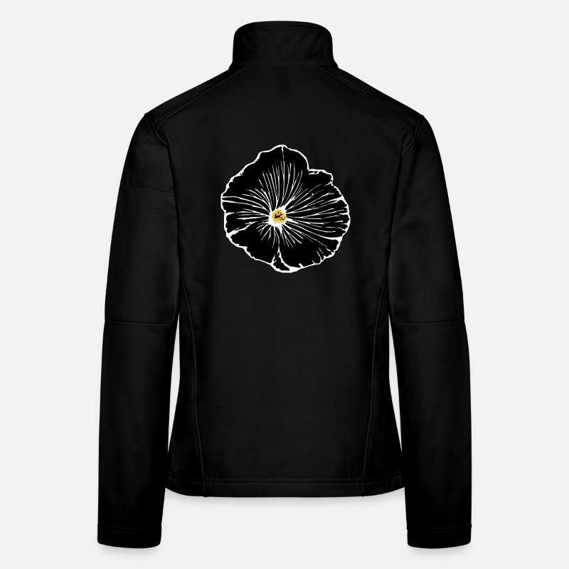 Fleur, Noir, Fleurs, Noir, Fleur Veste en tissu softshell Femme