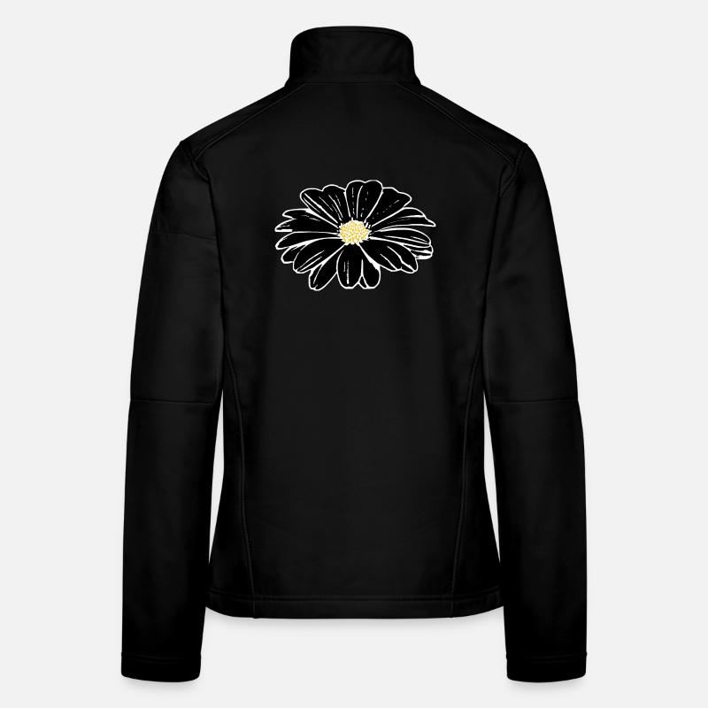 Blume schwarz Blumen schwarz Blüte Frauen Softshelljacke