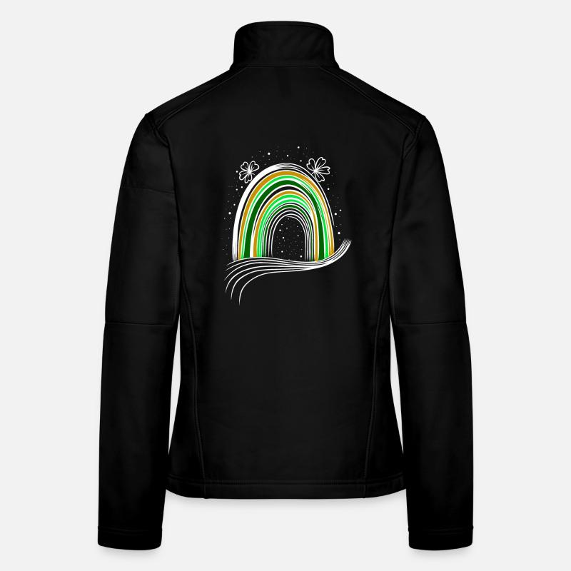 Irish Day Regenbogen mit Kleeblatt St Patricks Day Frauen Softshelljacke