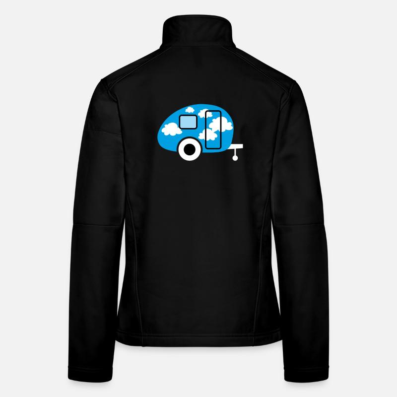 Caravan Wohnwagen Wolken Camper Camping Retro Fan Frauen Softshelljacke