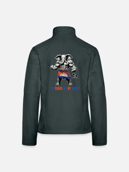 Ich bin stolz auf meine Fährten Kambodscha - Frauen Softshelljacke - Schwarz - Hinten