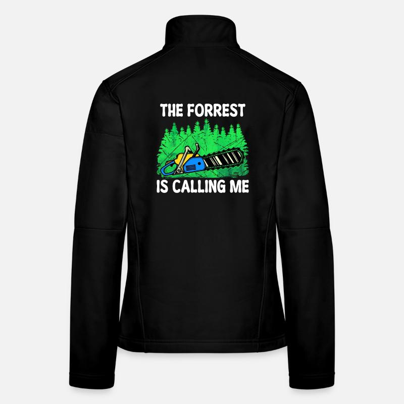 Chainsaw Statement Woodwork Tree Lumberjack Women's Softshell Jacket
