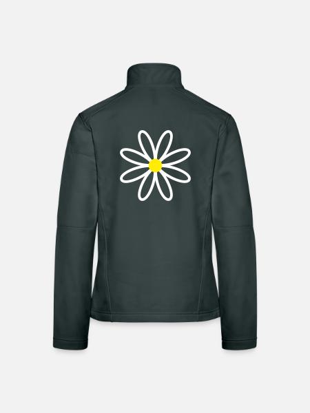 Daisy Gänseblümchen - Frauen Softshelljacke - Schwarz - Hinten