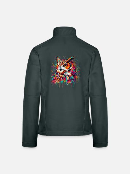 Hibou - Veste en tissu softshell Femme - noir - Dos