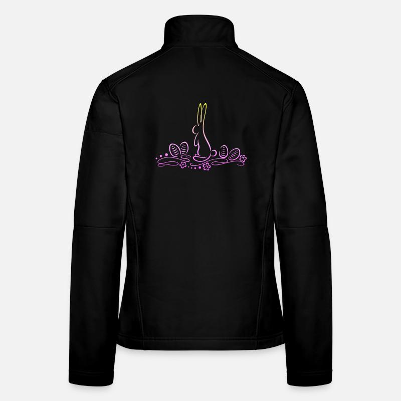 Silhouette de lapin de Pâques avec des œufs de Pâques Veste en tissu softshell Femme