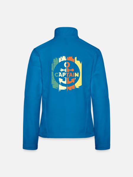retro captain anchor logo vintage sea sea ship - Women's Softshell Jacket - black - Back
