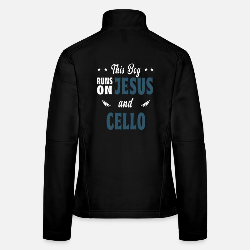 Ce garçon vit de Jésus et du violoncelle Veste en tissu softshell Femme