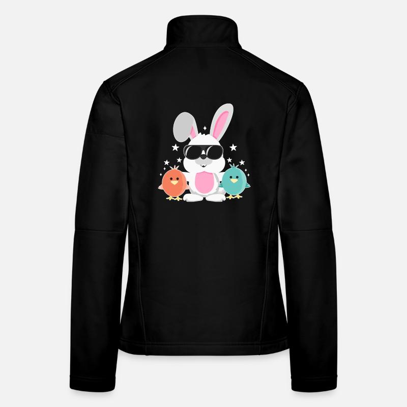Lapin avec lunettes de soleil, poussin, lapin, lapin de Pâques Veste en tissu softshell Femme