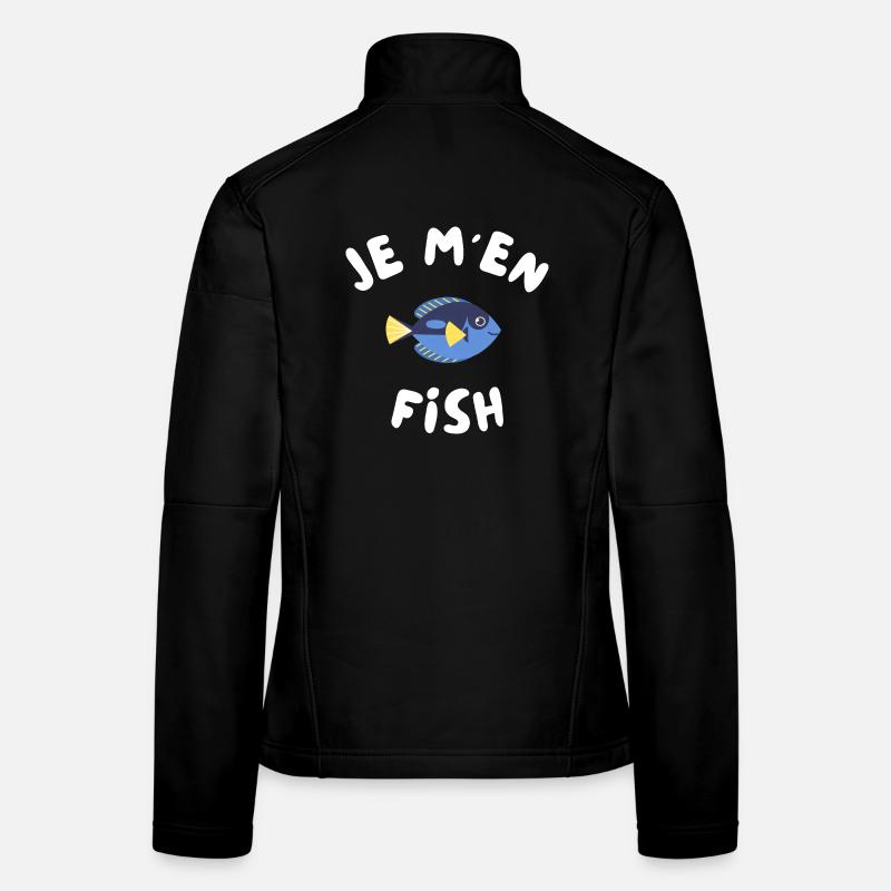 Je M'en Fish funny Veste en tissu softshell Femme