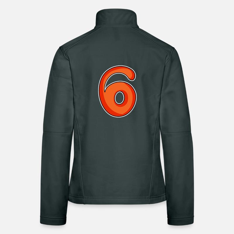 Zahl 6 Nummer Frauen Softshelljacke