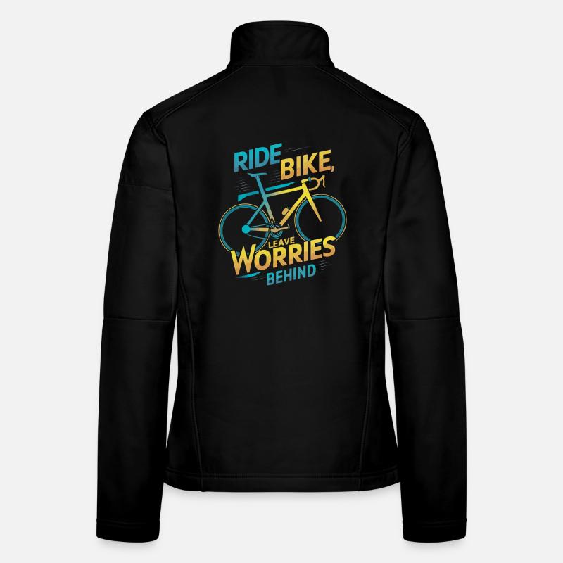 Inspirational Cycling Quote Design - Women's Softshell Jacket - black