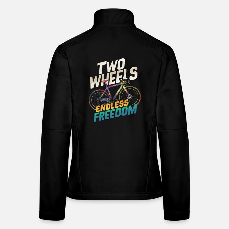 Endless Freedom Two Wheels Bicycle Design Women's Softshell Jacket