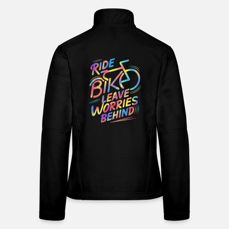 Lebendiges Regenbogen-Fahrradfahrdesign Frauen Softshelljacke
