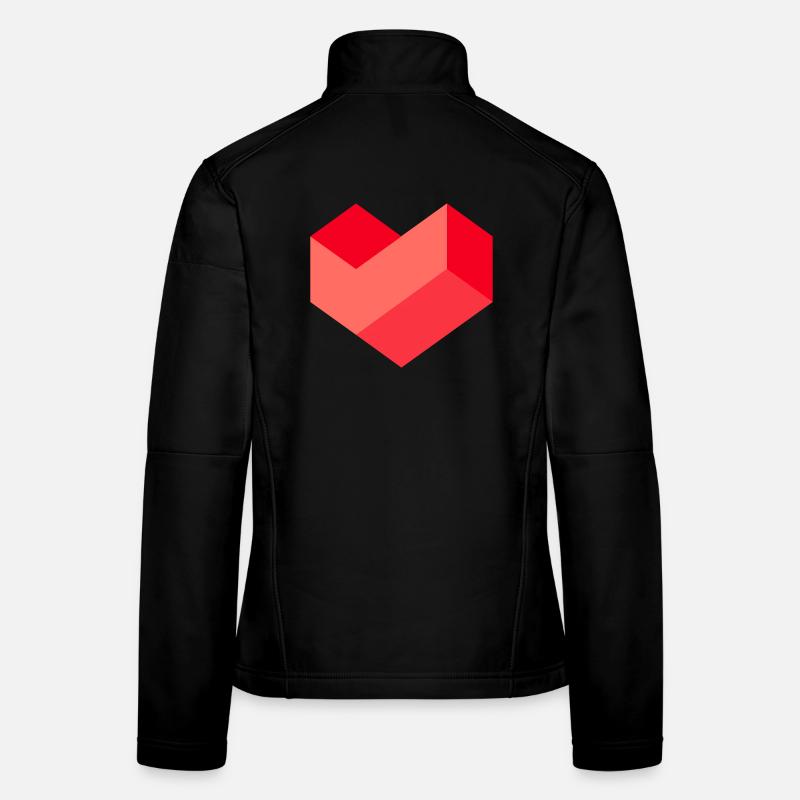 Pixel Herz - Frauen Softshelljacke - Schwarz
