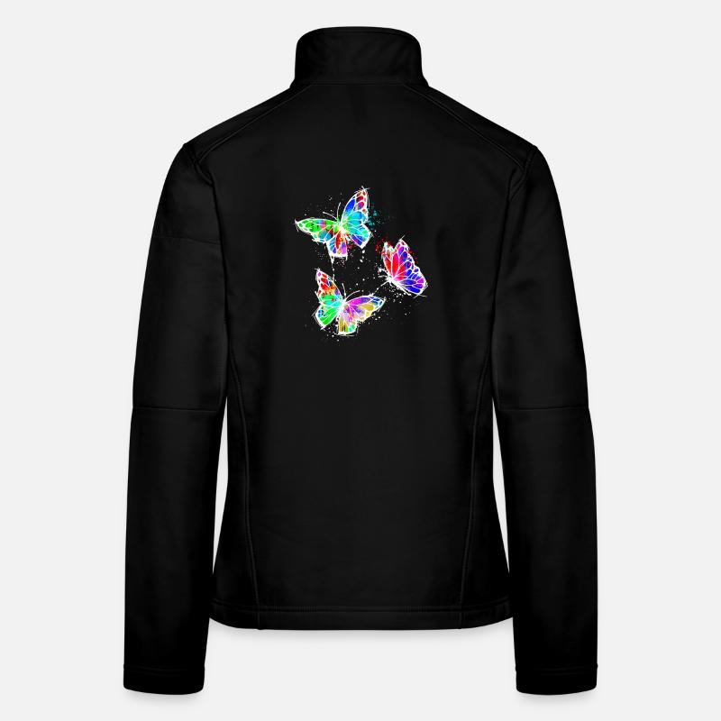 Kunst Strassenkunst Graffiti Schmetterling Frauen Softshelljacke