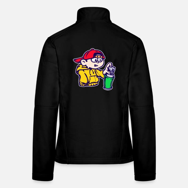Graffiti Spraydose Kunst Strassenkunst Sprayer Frauen Softshelljacke