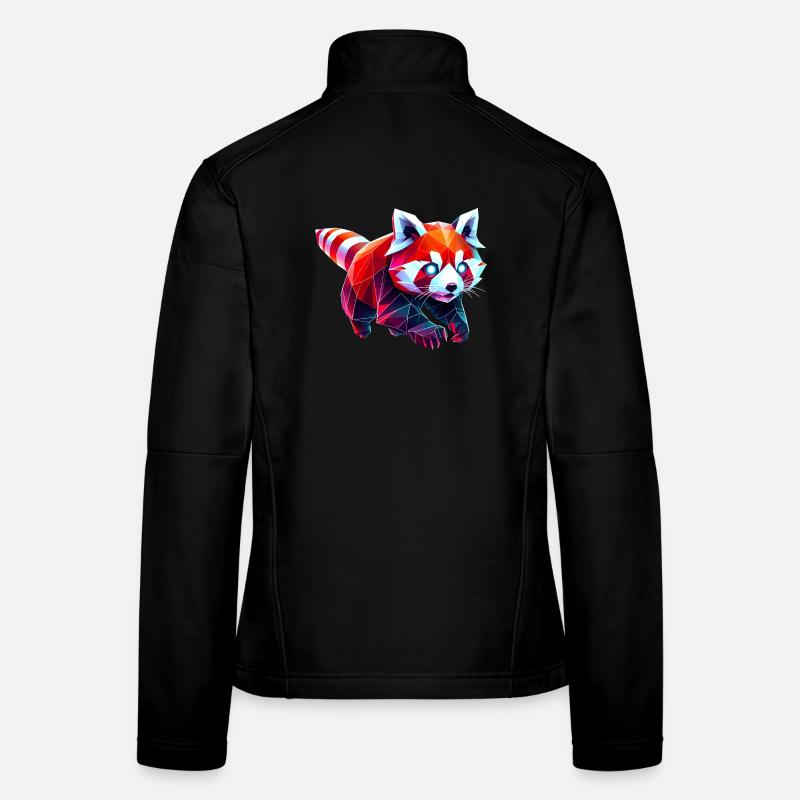 panda roux origami géométrique 3d Veste en tissu softshell Femme