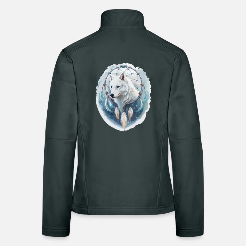 Wolf in a Dream Catcher - Mystical Design. Women's Softshell Jacket