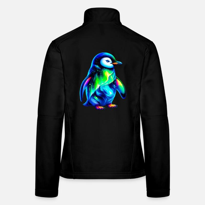 Aurora Borealis Pinguin Frauen Softshelljacke