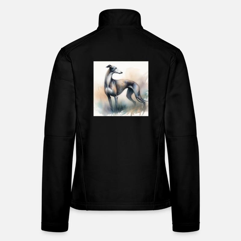 Aquarell Greyhound Frauen Softshelljacke