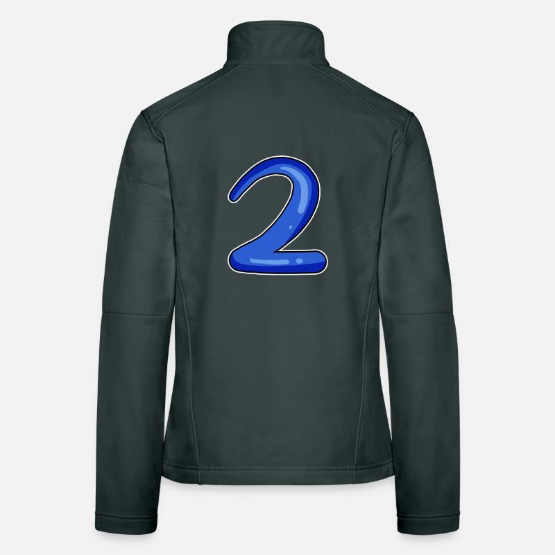 Zwei - 2 - Nummer Zahl Frauen Softshelljacke